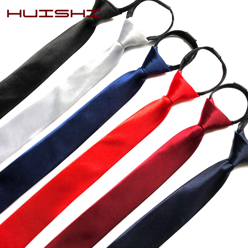 Skinny Tie Men - HUISHI 남성 지퍼 넥타이 스키니 5cm