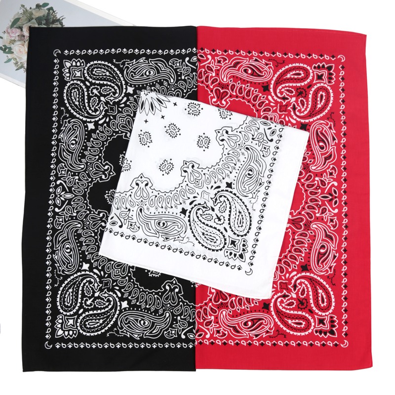 Bandana Cotton - 70*70cm 유니섹스 여성 100% 코튼 블랙