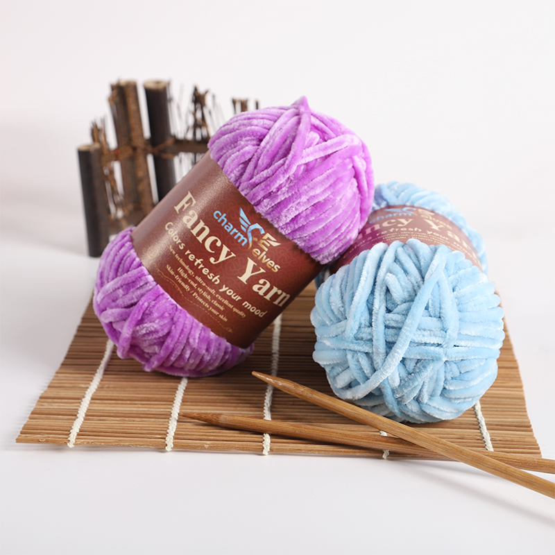 Woven Scarf Blanket - 셔닐 따뜻한 벨벳 원사 2팩, 롤당