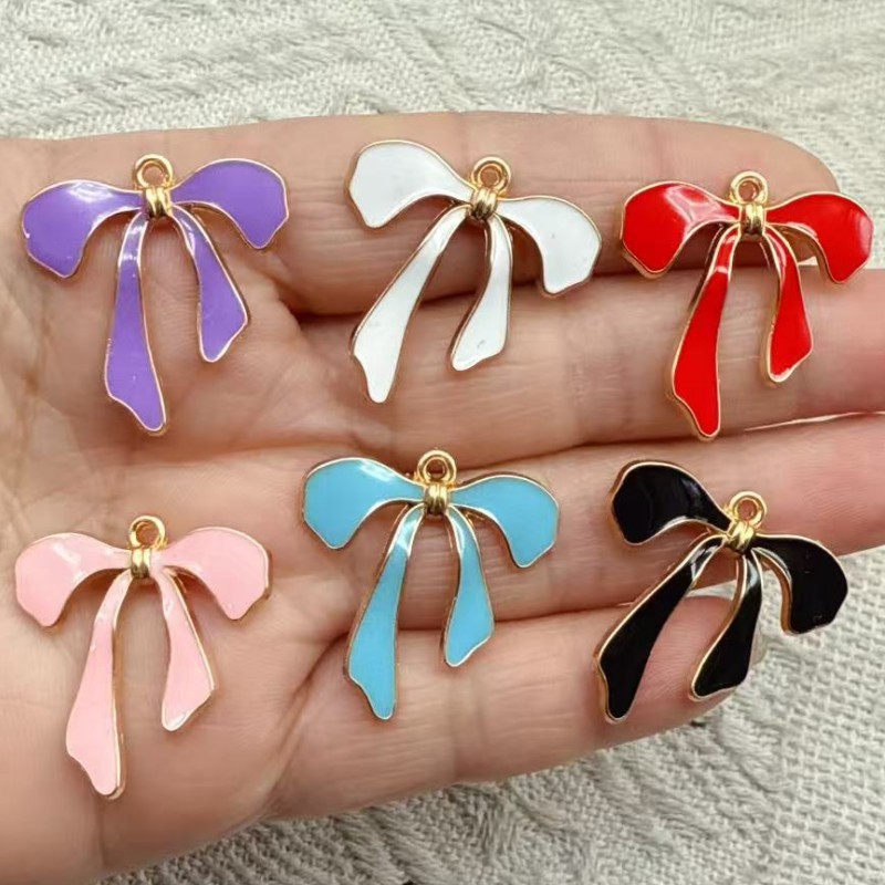 10pcs 나비 넥타이 금속 에나멜 참 펜던트 DIY  - Bow Tie Pre Tied 리뷰 및 가격