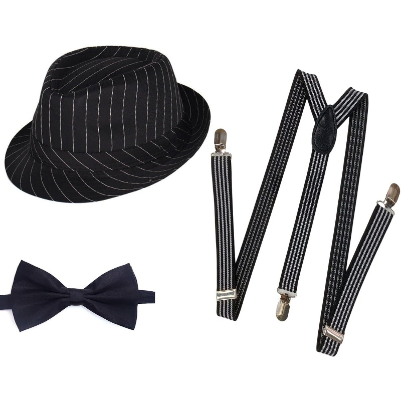 1920년대 남성 의상 페도라 모자 개츠비 갱스터 액세 - Bow Tie Pre Tied 리뷰 및 가격