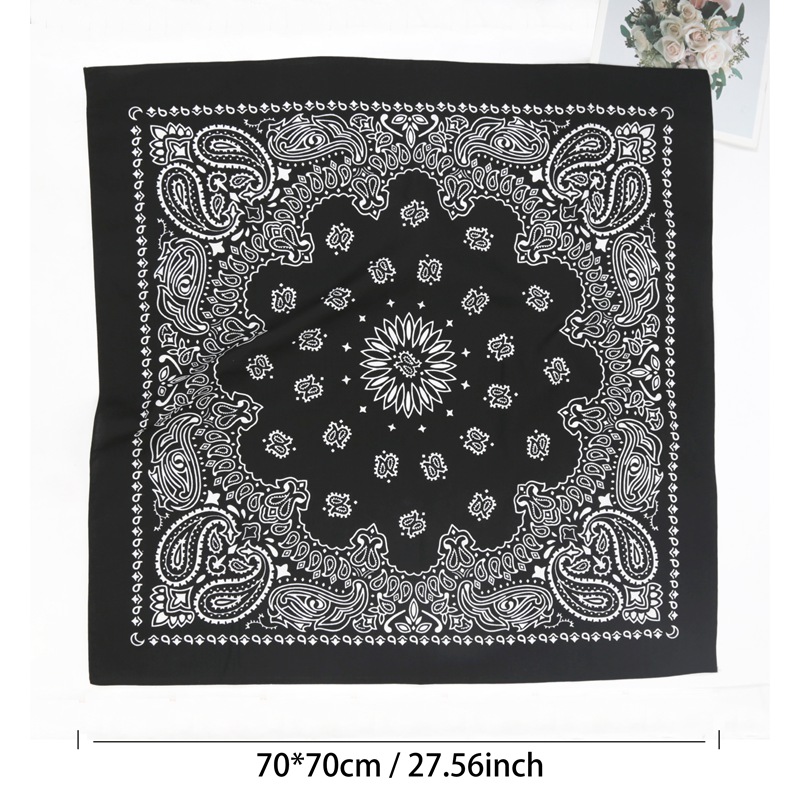 70*70cm 유니섹스 여성 100% 코튼 블랙 힙합  - Bandana Cotton 리뷰 및 가격
