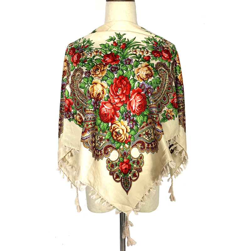 90*90cm WomenRussian 꽃 스퀘어 스카프 - Bandana Cotton 리뷰 및 가격