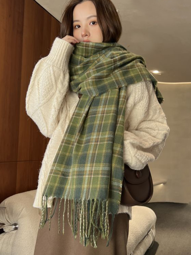 새로운 모조 캐시미어 여성 스카프 겨울 프레피 스타일  - Woven Scarf Blanket 리뷰 및 가격
