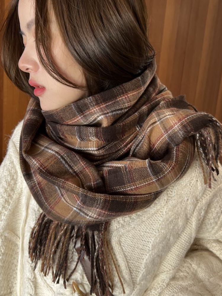 새로운 모조 캐시미어 여성 스카프 겨울 프레피 스타일  - Woven Scarf Blanket 리뷰 및 가격